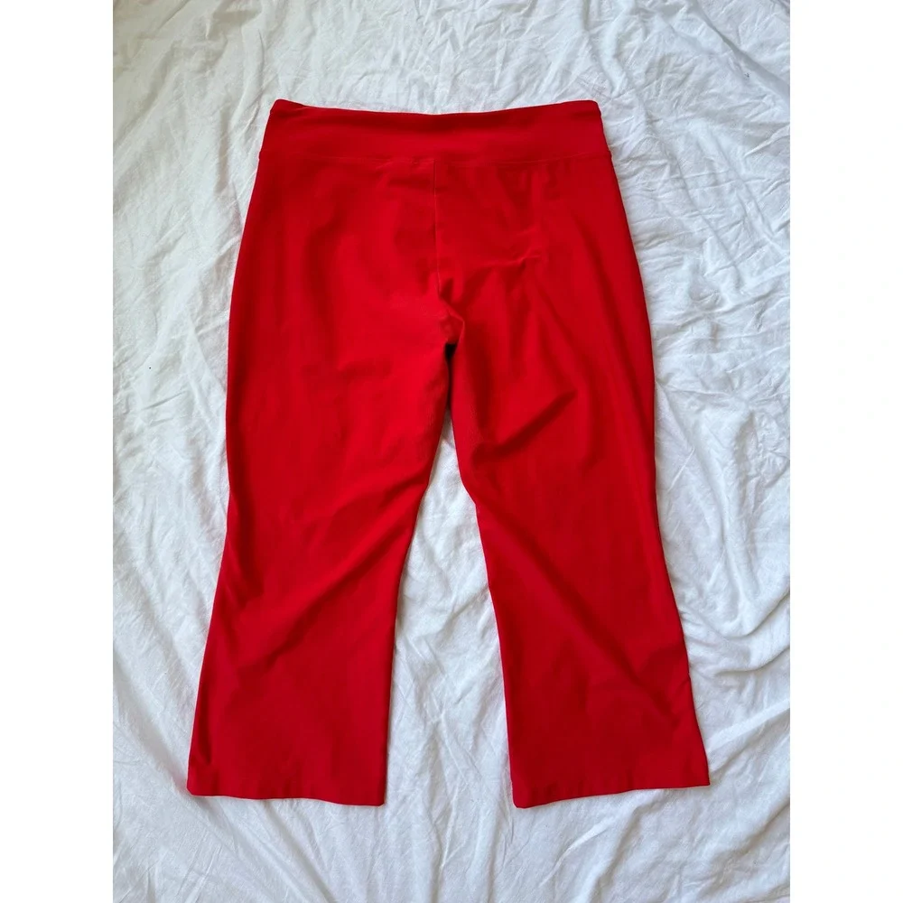 Nike Dri-FIT Orange Cropped Yoga Pants Flare Leg Women's Sz Large Y2k